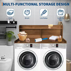 Dessus de comptoir 2 niveaux en bois naturel/noyer/blanc pour lave-linge/sèche-linge 1