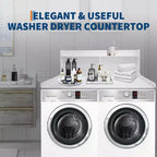 Dessus de comptoir 2 niveaux en bois naturel/noyer/blanc pour lave-linge/sèche-linge 1