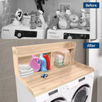 Dessus de comptoir 2 niveaux en bois naturel/noyer/blanc pour lave-linge/sèche-linge 1