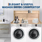 Dessus de comptoir 2 niveaux en bois naturel/noyer/blanc pour lave-linge/sèche-linge 1