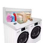 Dessus de comptoir 2 niveaux en bois naturel/noyer/blanc pour lave-linge/sèche-linge 1