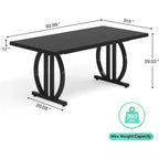 Bureau d'ordinateur moderne noir clair pour 1 personne