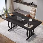 Bureau d'ordinateur moderne noir clair pour 1 personne