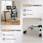Chaise de bureau ergonomique en maille noire/grise à dossier haut pour 1
