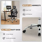 Chaise de bureau ergonomique en maille noire/grise à dossier haut pour 1