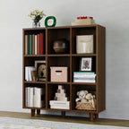 Étagère rétro marron 9 cubes de style Mid-Century pour 1 personne