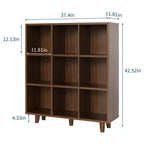 Étagère rétro marron 9 cubes de style Mid-Century pour 1 personne