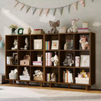 Étagère rétro marron 9 cubes de style Mid-Century pour 1 personne