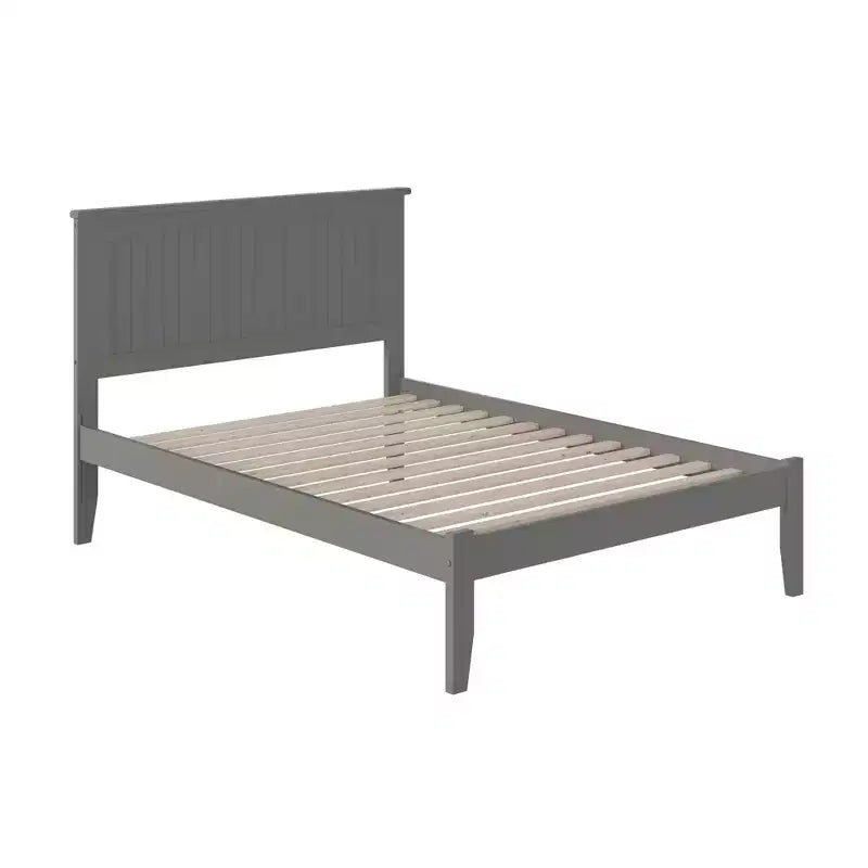 Tête de lit îlot grise/blanche avec cadre de lit pour 1