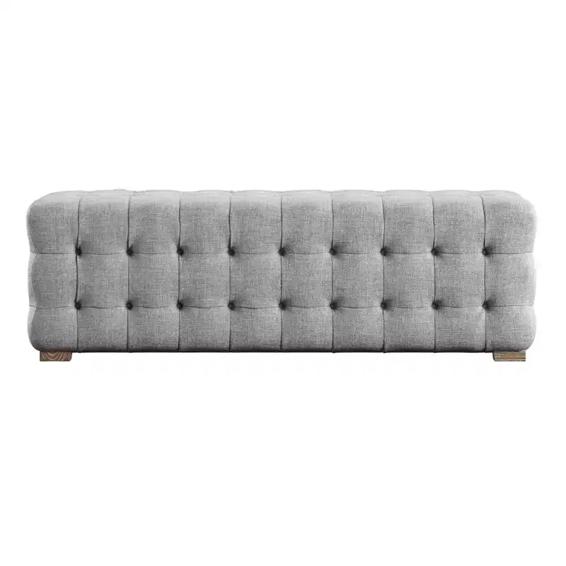 Banc capitonné en lin beige/gris pour 1 personne