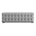 Banc capitonné en lin beige/gris pour 1 personne