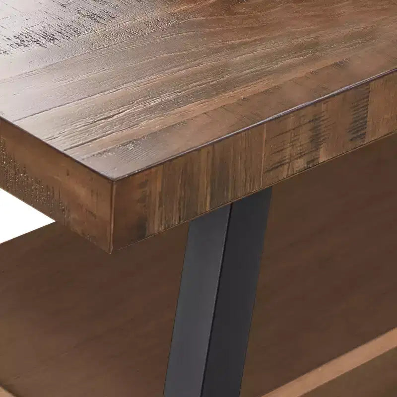 Meuble TV rustique marron avec base en X pour 1