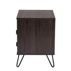 Table de chevet 2 tiroirs marron et noir avec étagère ouverte pour 1