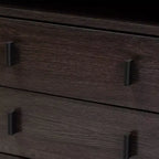 Table de chevet 2 tiroirs marron et noir avec étagère ouverte pour 1