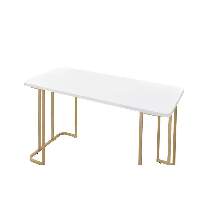 Bureau d'écriture blanc et doré pour 1 personne
