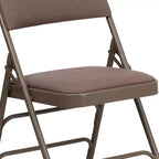 Chaise pliante rembourrée en métal Beige/Noir/Gris/Bleu marine pour 2