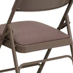 Chaise pliante rembourrée en métal Beige/Noir/Gris/Bleu marine pour 2
