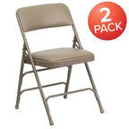 Chaise pliante rembourrée en métal Beige/Noir/Gris/Bleu marine pour 2