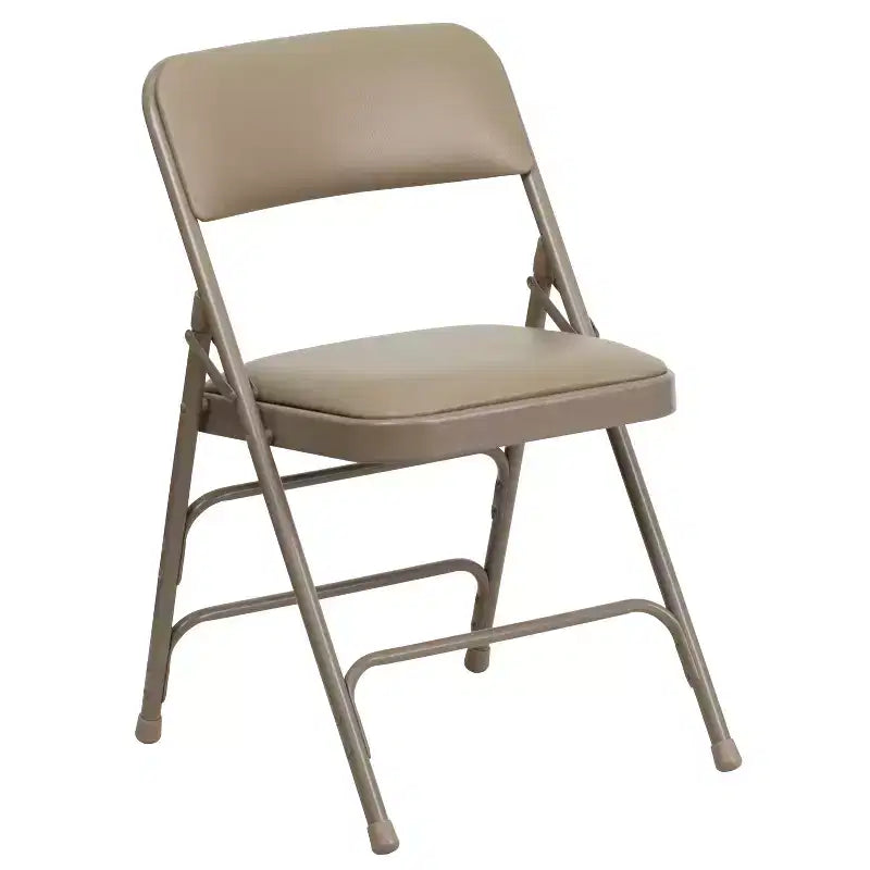 Chaise pliante rembourrée en métal Beige/Noir/Gris/Bleu marine pour 2