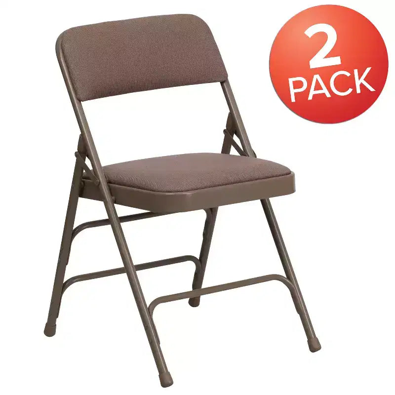 Chaise pliante rembourrée en métal Beige/Noir/Gris/Bleu marine pour 2