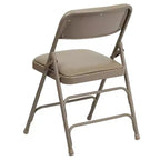 Chaise pliante rembourrée en métal Beige/Noir/Gris/Bleu marine pour 2