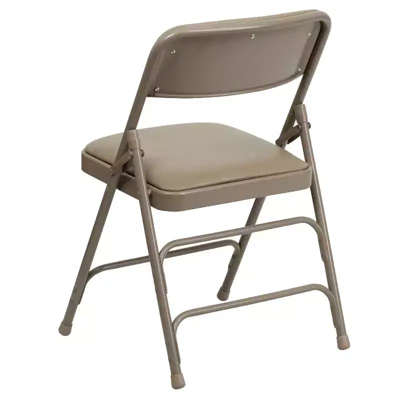 Chaise pliante rembourrée en métal Beige/Noir/Gris/Bleu marine pour 2