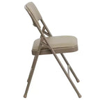 Chaise pliante rembourrée en métal Beige/Noir/Gris/Bleu marine pour 2