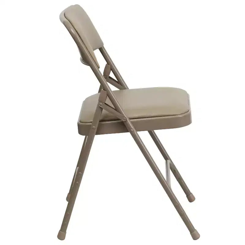 Chaise pliante rembourrée en métal Beige/Noir/Gris/Bleu marine pour 2