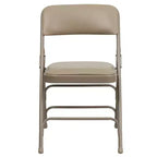 Chaise pliante rembourrée en métal Beige/Noir/Gris/Bleu marine pour 2
