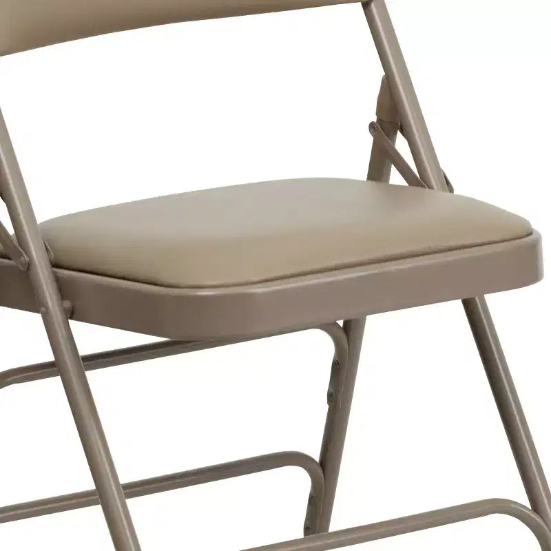Chaise pliante rembourrée en métal Beige/Noir/Gris/Bleu marine pour 2