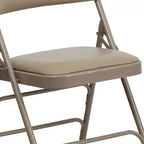 Chaise pliante rembourrée en métal Beige/Noir/Gris/Bleu marine pour 2