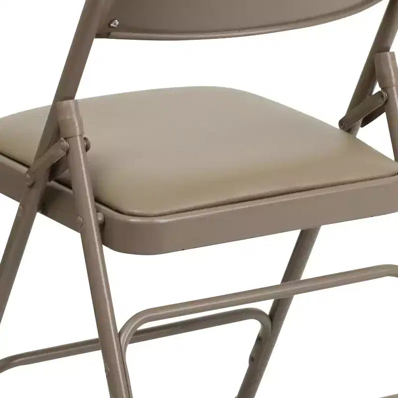 Chaise pliante rembourrée en métal Beige/Noir/Gris/Bleu marine pour 2
