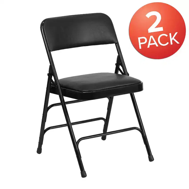 Chaise pliante rembourrée en métal Beige/Noir/Gris/Bleu marine pour 2
