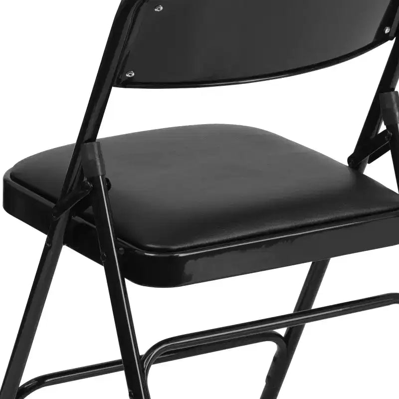 Chaise pliante rembourrée en métal Beige/Noir/Gris/Bleu marine pour 2