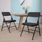 Chaise pliante rembourrée en métal Beige/Noir/Gris/Bleu marine pour 2