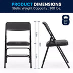 Chaise pliante rembourrée en métal Beige/Noir/Gris/Bleu marine pour 2