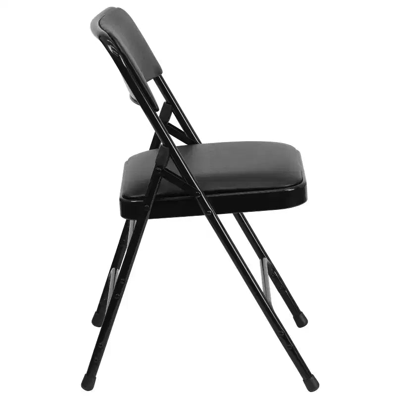 Chaise pliante rembourrée en métal Beige/Noir/Gris/Bleu marine pour 2