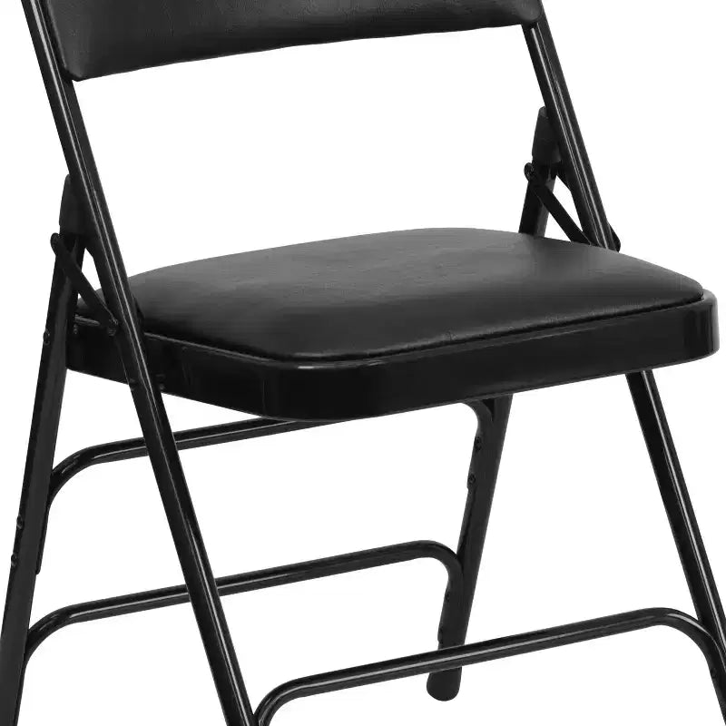 Chaise pliante rembourrée en métal Beige/Noir/Gris/Bleu marine pour 2