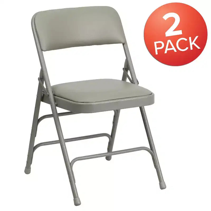 Chaise pliante rembourrée en métal Beige/Noir/Gris/Bleu marine pour 2