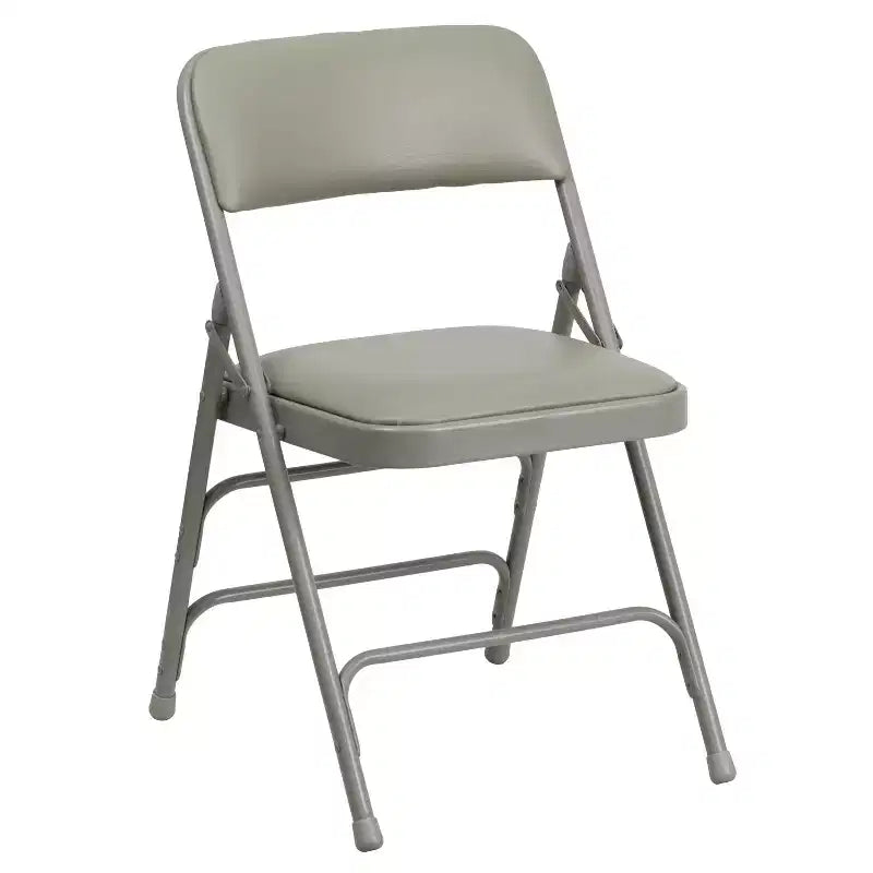 Chaise pliante rembourrée en métal Beige/Noir/Gris/Bleu marine pour 2