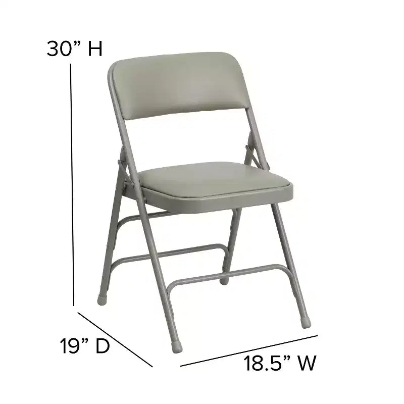 Chaise pliante rembourrée en métal Beige/Noir/Gris/Bleu marine pour 2