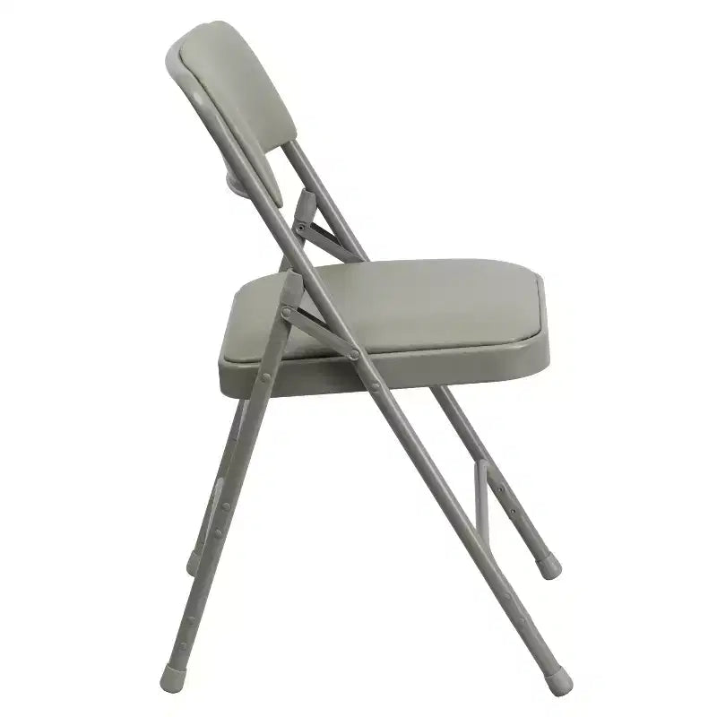 Chaise pliante rembourrée en métal Beige/Noir/Gris/Bleu marine pour 2