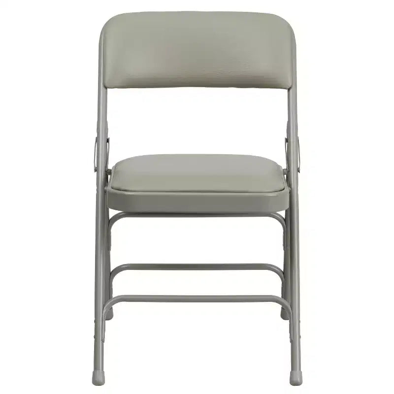 Chaise pliante rembourrée en métal Beige/Noir/Gris/Bleu marine pour 2