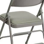 Chaise pliante rembourrée en métal Beige/Noir/Gris/Bleu marine pour 2