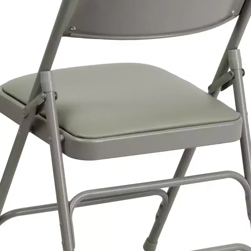 Chaise pliante rembourrée en métal Beige/Noir/Gris/Bleu marine pour 2