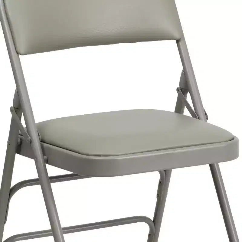 Chaise pliante rembourrée en métal Beige/Noir/Gris/Bleu marine pour 2
