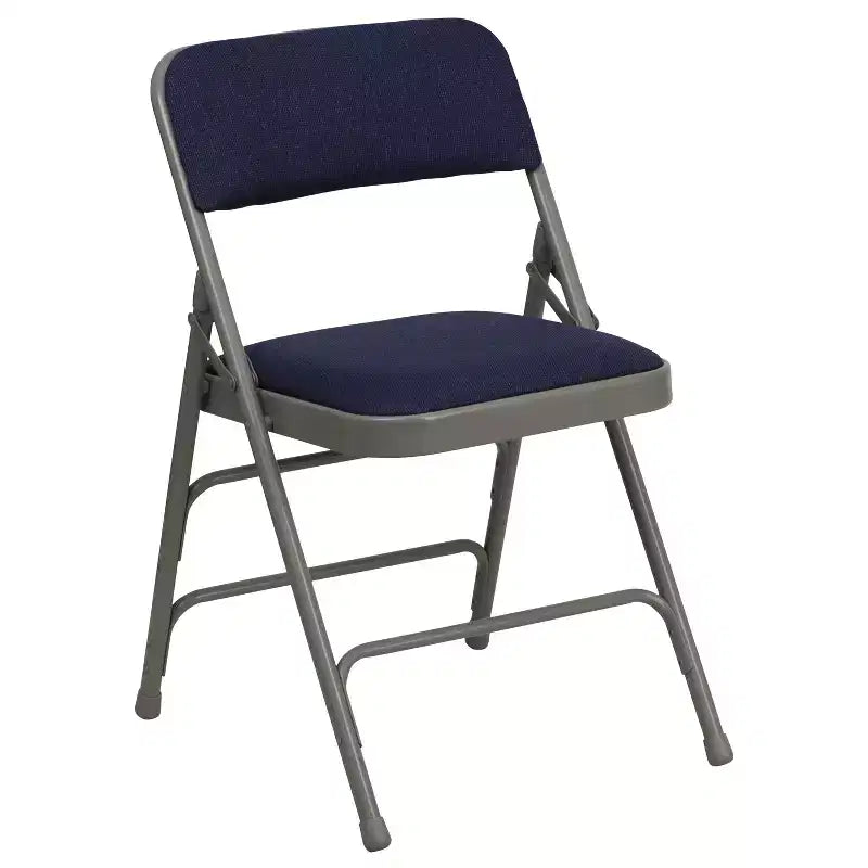 Chaise pliante rembourrée en métal Beige/Noir/Gris/Bleu marine pour 2