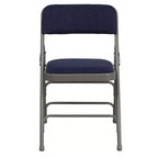 Chaise pliante rembourrée en métal Beige/Noir/Gris/Bleu marine pour 2