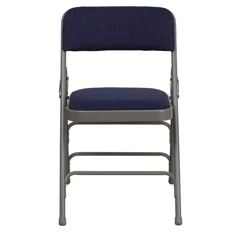 Chaise pliante rembourrée en métal Beige/Noir/Gris/Bleu marine pour 2