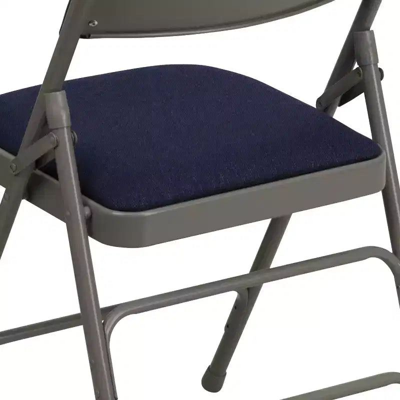 Chaise pliante rembourrée en métal Beige/Noir/Gris/Bleu marine pour 2